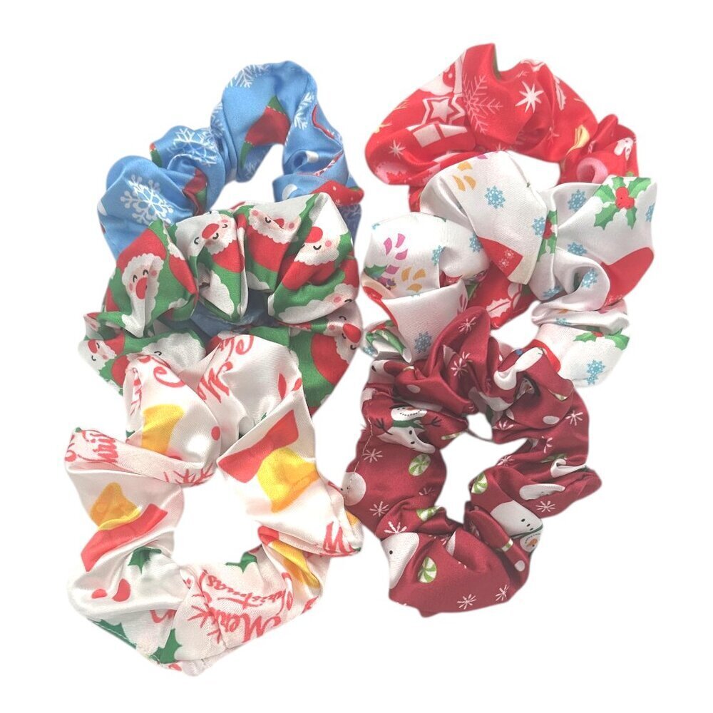 6-Piece Christmas Scrunchie Set – Holiday Hair Accessories – NWT - Picture 2 of 4